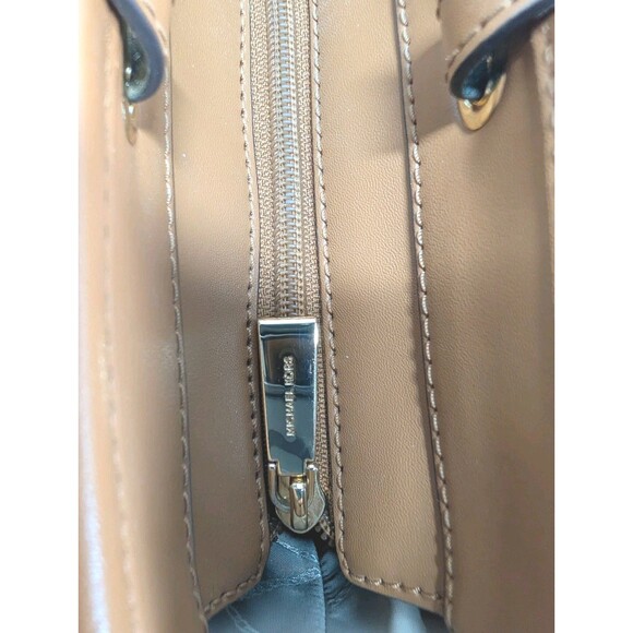 Michael Kors Winston Medium Signature Tote Vanilla Acorn Brown Zip w/ - Picture 6 of 15